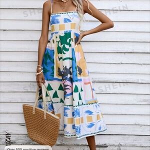 Colorful print dress size M